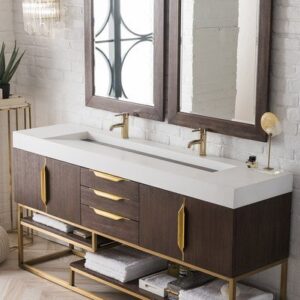 James Martin 388-V72D-CFO-RG Columbia 72 Inch Double Vanity in Coffee Oak, Radiant Gold