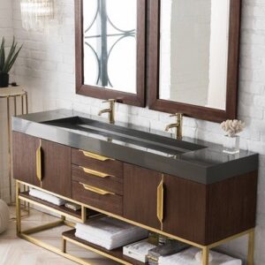 James Martin 388-V72D-CFO-RG Columbia 72 Inch Double Vanity in Coffee Oak, Radiant Gold