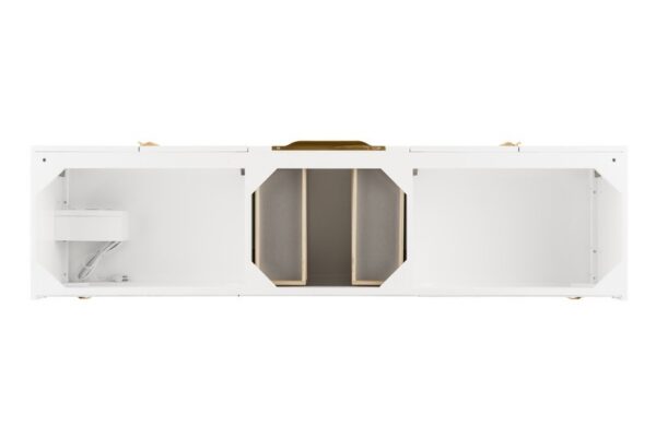 James Martin 388-V72D-GW-RG Columbia 72 Inch Double Vanity in Glossy White, Radiant Gold