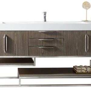 James Martin 388-V72S-AGR-BN Columbia 72 Inch Single Vanity in Ash Gray