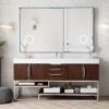 James Martin 388-V72S-CFO-BN-DGG Columbia 72 Inch Single Vanity in Coffee Oak with Glossy Dark Gray Solid Surface Top