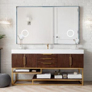 James Martin 388-V72S-CFO-RG Columbia 72 Inch Single Vanity in Coffee Oak, Radiant Gold