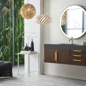 James Martin 389-V48-CFO-G Mercer Island 48 Inch Single Vanity in Coffee Oak, Radiant Gold