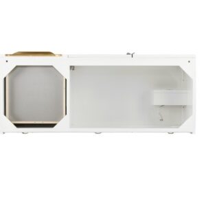 James Martin 389-V48-GW-G Mercer Island 48 Inch Single Vanity in Glossy White, Radiant Gold