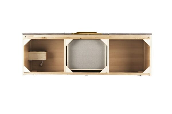 James Martin 389-V59D-AGR-G Mercer Island 59 Inch Double Vanity in Ash Gray, Radiant Gold