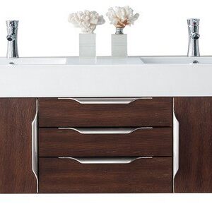 James Martin 389-V59D-CFO-A-DGG Mercer Island 59 Inch Double Vanity in Coffee Oak with Glossy Dark Gray Solid Surface Top