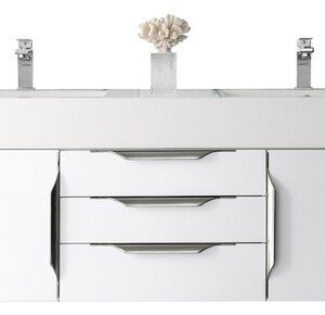 James Martin 389-V59D-GW-A Mercer Island 59 Inch Double Vanity in Glossy White