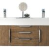 James Martin 389-V59D-LTO-A-DGG Mercer Island 59 Inch Double Vanity in Latte Oak with Glossy Dark Gray Solid Surface Top