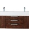 James Martin 389-V72D-CFO-A-GW Mercer Island 72 Inch Double Vanity in Coffee Oak with Glossy White Solid Surface Top