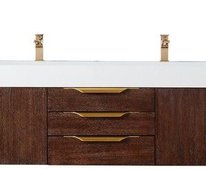 James Martin 389-V72D-CFO-G Mercer Island 72 Inch Double Vanity in Coffee Oak, Radiant Gold