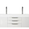 James Martin 389-V72D-GW-A-GW Mercer Island 72 Inch Double Vanity in Glossy White with Glossy White Solid Surface Top