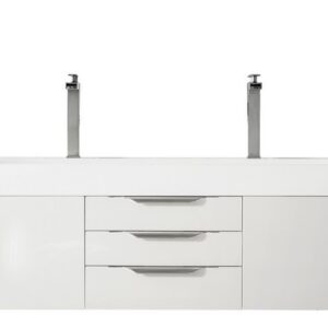 James Martin 389-V72D-GW-A Mercer Island 72 Inch Double Vanity in Glossy White