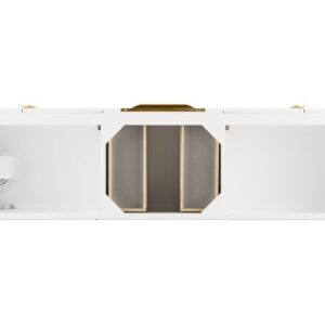 James Martin 389-V72D-GW-G Mercer Island 72 Inch Double Vanity in Glossy White, Radiant Gold