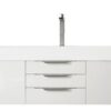 James Martin 389-V72S-GW-A-DGG Mercer Island 72 Inch Single Vanity in Glossy White with Glossy Dark Gray Solid Surface Top