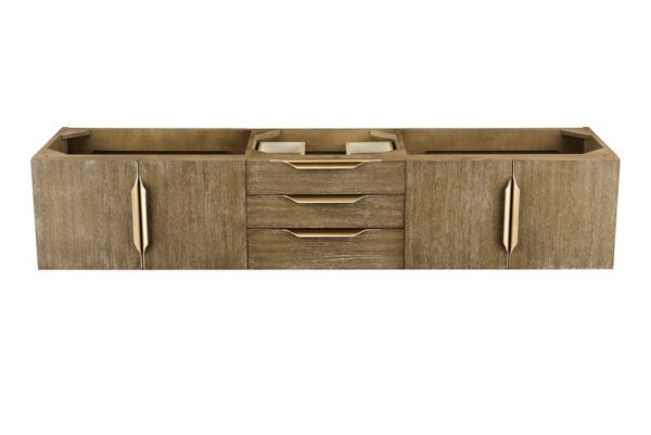 James Martin 389-V72S-LTO-G Mercer Island 72 Inch Single Vanity in Latte Oak, Radiant Gold