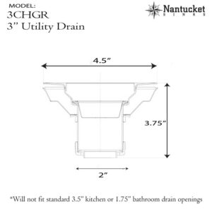 Nantucket 3CHGR 4 1/2 Inch Utility Sink Drain