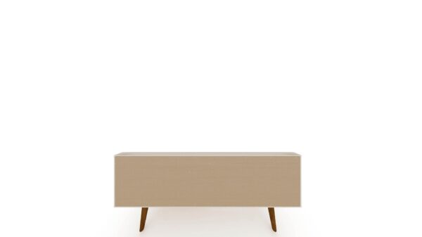 Manhattan Comfort Tribeca 53.94 Mid-Century Modern TV Stand with Solid Wood Legs in Off White