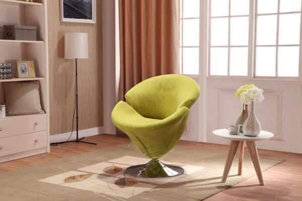 Manhattan Comfort Tulip Swivel Accent Chair Set of 4 in Multi Color Orange, Yellow, Green and Red