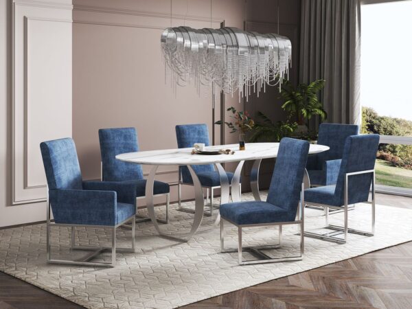 Manhattan Comfort Element Blue Dining Chairs (Set of 6)