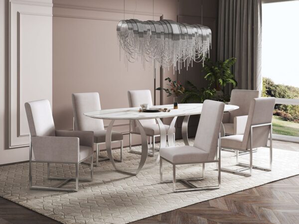 Manhattan Comfort Element Champagne Dining Chairs (Set of 6)