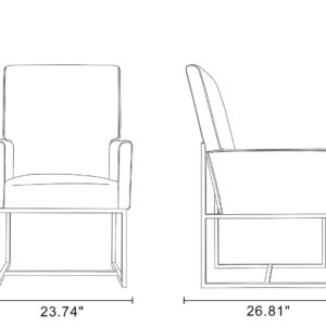 Manhattan Comfort Element Champagne Dining Chairs (Set of 6)