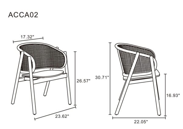 Manhattan Comfort 5-Piece Hathaway Modern 47.24 Solid Wood Round Dining Set in Black with 4 Versailles Cane Dining Chairs