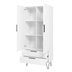 Manhattan Comfort Beekman 67.32 Tall Cabinet with 6 Shelves in White