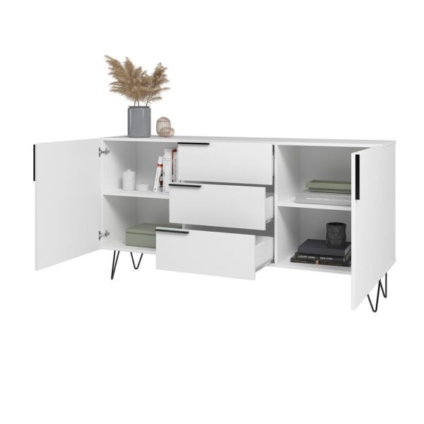 Manhattan Comfort Beekman 62.99 Sideboard with 4 Shelves in White