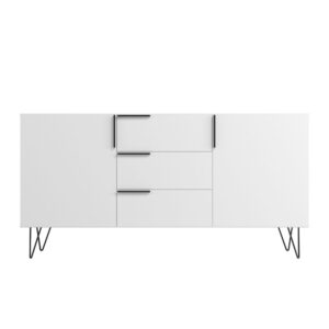 Manhattan Comfort Beekman 62.99 Sideboard with 4 Shelves in White