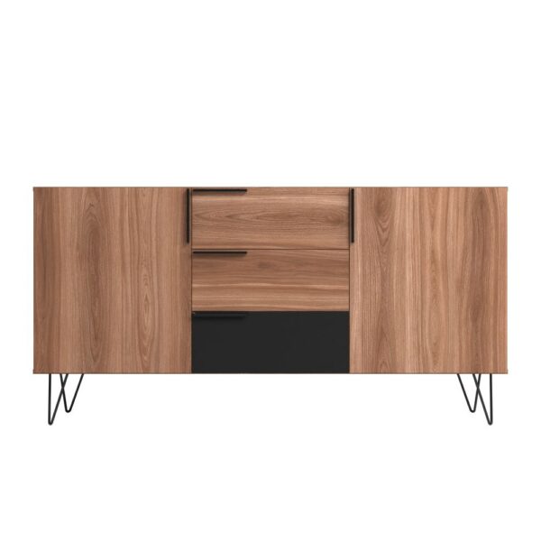 Manhattan Comfort Beekman 62.99 Sideboard with 4 Shelves in Brown and Black