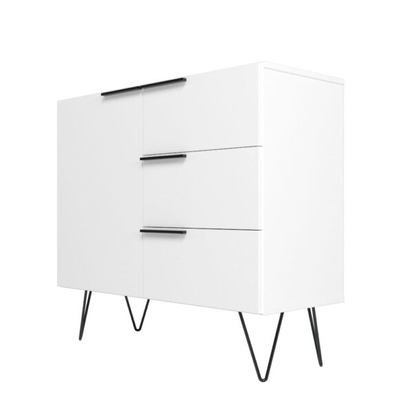 Manhattan Comfort Beekman 35.43 Dresser with 2 Shelves in White