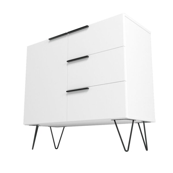 Manhattan Comfort Beekman 35.43 Dresser with 2 Shelves in White