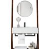 James Martin 410-V30-WLT-AF Lakeside 30 Inch Single Vanity in Mid Century Walnut with Arctic Fall Solid Surface Top