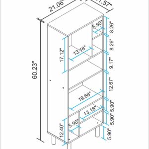 Manhattan Comfort Essex 60.23 D?cor Bookcase with 8 Shelves in White and Zebra