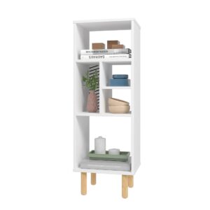 Manhattan Comfort Essex 42.51 Bookcase with 5 Shelves in White and Zebra