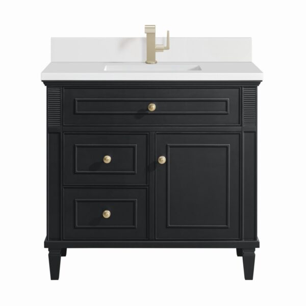 James Martin JM 424-V36 Lorelai 36 Inch Free-Standing Single Sink Bathroom Vanity with 3 CM Top