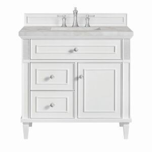 James Martin JM 424-V36 Lorelai 36 Inch Free-Standing Single Sink Bathroom Vanity with 3 CM Top