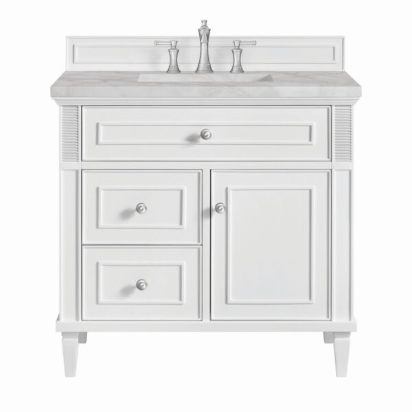 James Martin JM 424-V36 Lorelai 36 Inch Free-Standing Single Sink Bathroom Vanity with 3 CM Top