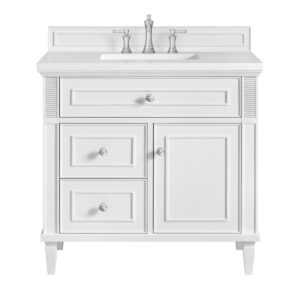 James Martin JM 424-V36 Lorelai 36 Inch Free-Standing Single Sink Bathroom Vanity with 3 CM Top