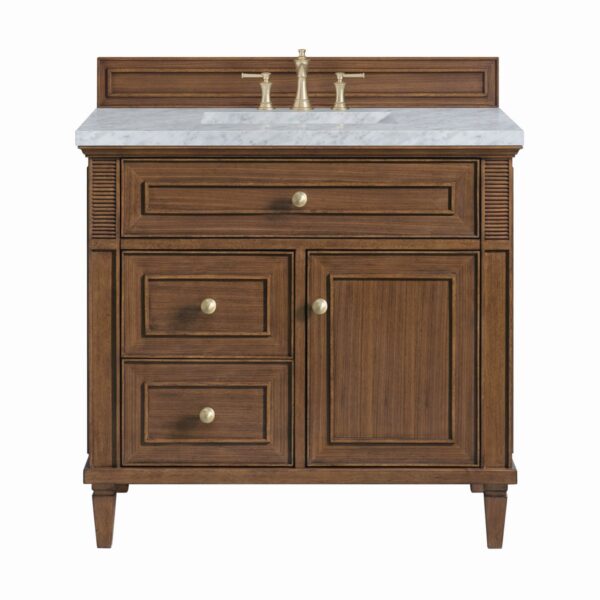 James Martin JM 424-V36 Lorelai 36 Inch Free-Standing Single Sink Bathroom Vanity with 3 CM Top