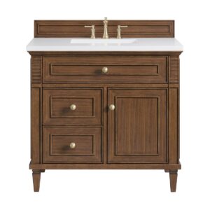 James Martin JM 424-V36 Lorelai 36 Inch Free-Standing Single Sink Bathroom Vanity with 3 CM Top