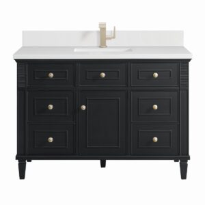 James Martin JM 424-V48 Lorelai 48 Inch Free-Standing Single Sink Bathroom Vanity with 3 CM Top