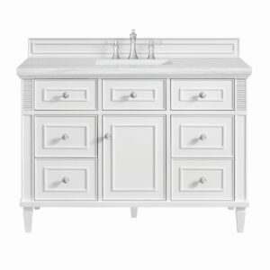 James Martin JM 424-V48 Lorelai 48 Inch Free-Standing Single Sink Bathroom Vanity with 3 CM Top