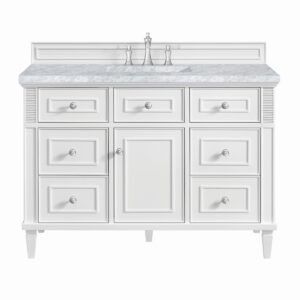 James Martin JM 424-V48 Lorelai 48 Inch Free-Standing Single Sink Bathroom Vanity with 3 CM Top