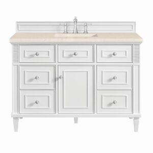 James Martin JM 424-V48 Lorelai 48 Inch Free-Standing Single Sink Bathroom Vanity with 3 CM Top