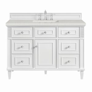 James Martin JM 424-V48 Lorelai 48 Inch Free-Standing Single Sink Bathroom Vanity with 3 CM Top