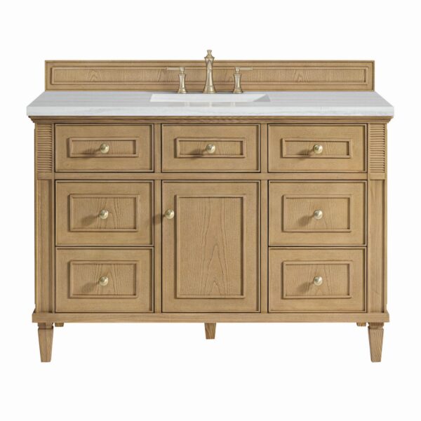 James Martin JM 424-V48 Lorelai 48 Inch Free-Standing Single Sink Bathroom Vanity with 3 CM Top