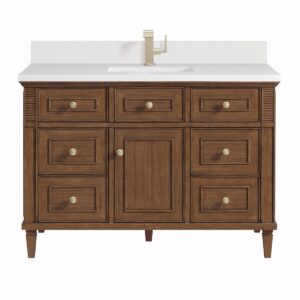 James Martin JM 424-V48 Lorelai 48 Inch Free-Standing Single Sink Bathroom Vanity with 3 CM Top