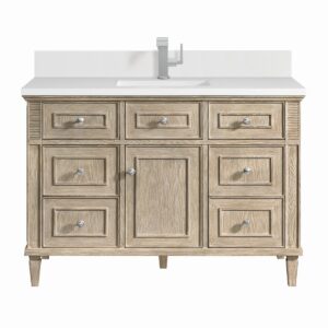 James Martin JM 424-V48 Lorelai 48 Inch Free-Standing Single Sink Bathroom Vanity with 3 CM Top