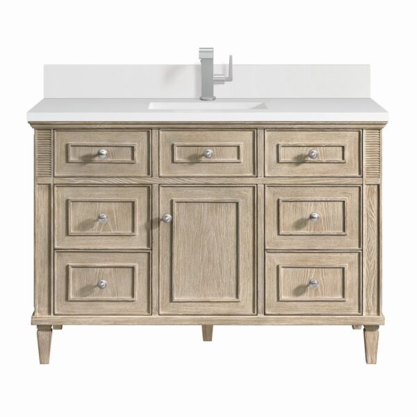 James Martin JM 424-V48 Lorelai 48 Inch Free-Standing Single Sink Bathroom Vanity with 3 CM Top